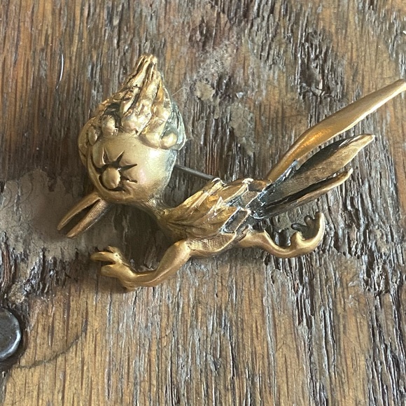 Vintage Gold Bird Brooch - Picture 2 of 5